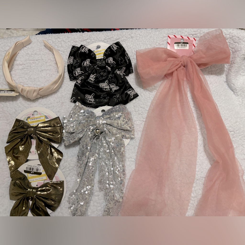Nwt Beautiful Bundle Of 5 Bows & 1 Headband Set